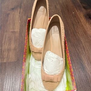 Tory Burch Tan Flats Moccasin-Style Loafers